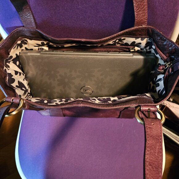 Nino Bossi | Purple Leather Tote Shoulder Bag - Picture 10 of 11